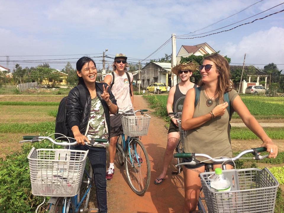 cycling through village